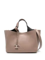 Tod's Mini Leather Tote Bag In Neutrals