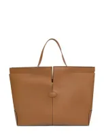 Tod's Folio Leather Tote In Brown