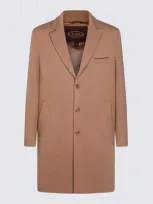 Tod's Camel Wool Casual Jacket In Marrón