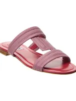 Tod's Double T Leather-trimmed Pvc Sandals In Pink