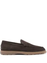 Tod's Mocassino Suede Marrone In Brown