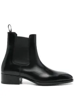 Tom Ford Hainaut Burnished-leather Chelsea Boots In Black