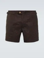 Tom Ford Cheetah-print Swim Shorts In Brown