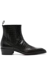 Tom Ford Leather Ankle Boots In Brown