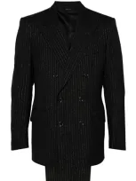 Tom Ford Metallic-threading Suit In Black