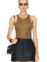 Tom Ford Knitted Silk Tank Top In Olive