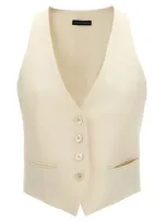 Tom Ford Single-breasted Vest Gilet In White