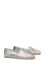 Tory Burch Eleanor Espadrille Flat In Silver