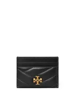 Tory Burch Kira Leather Card Case In Black