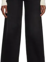 Totême Black Flare Leg Fitted Jeans In Faded Black 068