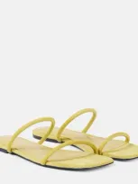 Totême The Minimalist Suede Sandals In Yellow