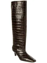 Totême 35mm The Slim Knee Leather Boots In Brown