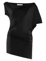 Tove Edel Draped Stretch-jersey Top In Black