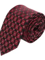 Trafalgar Azzimato Diamond Stately Silk Necktie In Red