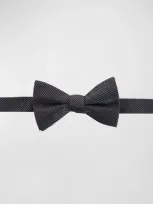 Trafalgar Leyton Stripe Pre-tied Silk Bow Tie In Graphite