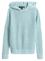 Treasure & Bond Kids' Waffle Knit Pullover Hoodie In Blue Raindrop