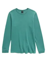 Treasure & Bond Kids' Waffle Thermal T-shirt In Green Deep Sea