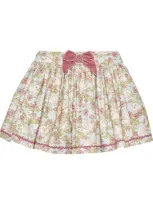 Trotters Kids' Cotton Floral Hedgehog Hollie Skirt In Blue