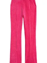 Truce Kids' Rib Velour Flare Pants In Pink