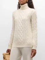 Tse Cashmere Cashmere Cable-knit Turtleneck In Creme