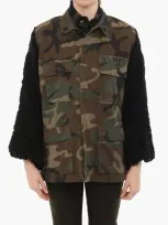 Tu Lizé Camouflage Saharan Jacket With Crochet Sleeve In Green