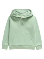 Tucker + Tate Kids' Henley Hoodie In Green Frozen