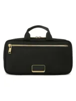 Tumi Small Madeline Nylon Cosmetics Bag In Black/gold