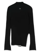 Twinset Kids' Logo-plaque Sweater In Black