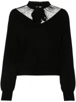 Twinset Lace Sweater In Black