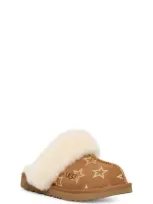 Ugg(r) Kids' Cozy Ii Iridescent Stars Genuine Shearling Slipper In Chestnut/gold Iridescent