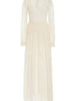 Ulla Johnson Josephine French Chantilly Lace Midi Dress In White