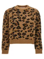 Valentino Garavani  Animalier Sweater In Cream