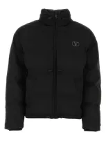 Valentino Vlogo Signature Patch Padded Jacket In Black