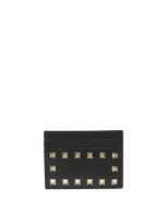 Valentino Garavani Rockstud Cards Holder In Black