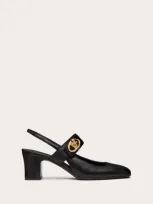 Valentino Garavani Mary-jane Vlogo Locker Slingback Pumps In Calfskin 60mm Woman Black 42