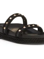 Valentino Garavani Rockstud Platform Slide Sandal In Nero