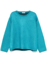 Valentino High-shine Finish Sweater In Blue