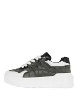 Valentino Garavani Leather Sneakers In Dark Green