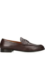 Valentino Garavani Leather Vlogo Loafers In Brown