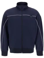 Valentino Metallic V-detail Sports Sweatshirt In Blue