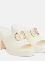 Valentino Garavani Vlogo Rubber Platform Mules In White