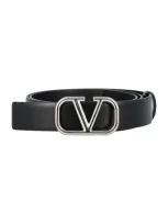 Valentino Garavani Vlogo Signature Belt In Nero,nero