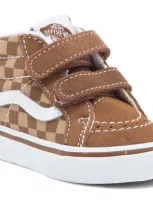 Vans Kids' Sk8-mid Reissue Sneaker In Checkerboard Brown/white