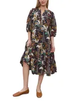 Velvet By Graham & Spencer Johanna Long Sleeve Boho Dress In Madrid Multi