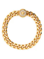 Versace Curb Chain Bracelet In Palladium  Gold