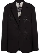 Versace Embellished Wool & Mohair Sport Coat In Black