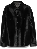 Versace Fur Jacket In 黑色