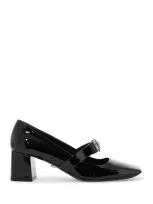 Versace Women's Gianni Ribbon Patent Leather Dã© Pumps In Nero