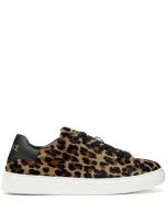 Versace Greca Leopard-print Sneakers In Neutrals