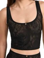 Versace Jacquard Baroque Tulle Tank Top Black